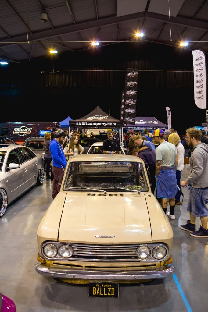 Player's 1966 Datsun 520 on Air Lift Performance air suspension